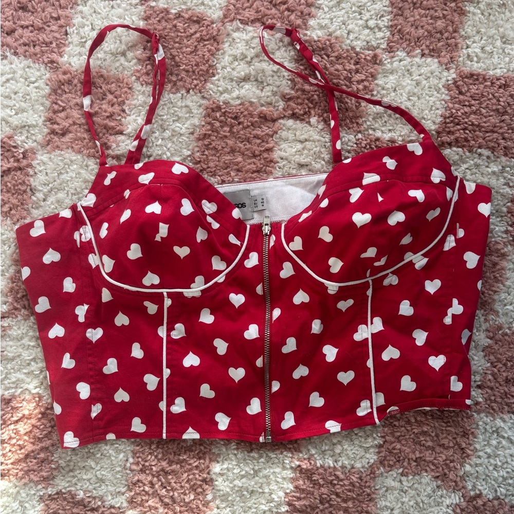ASOS Red Heart Print Tank Top